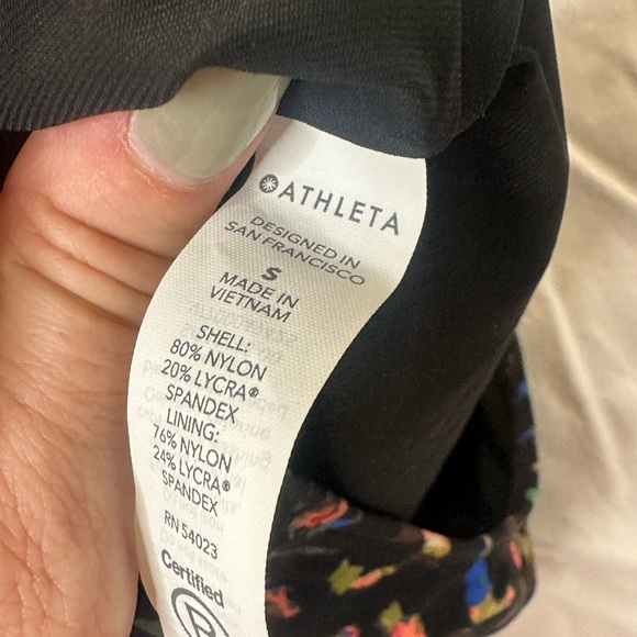 Athleta Black Multicolor Print One-Piece Swimsuit - Picture 3 of 6